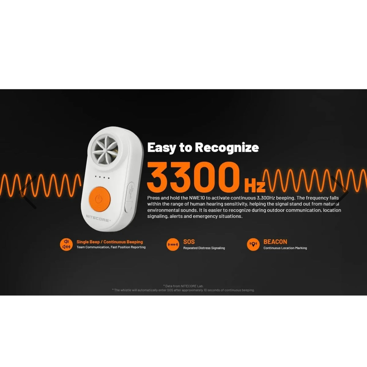Nitecore NWE10 whistle ( orange )