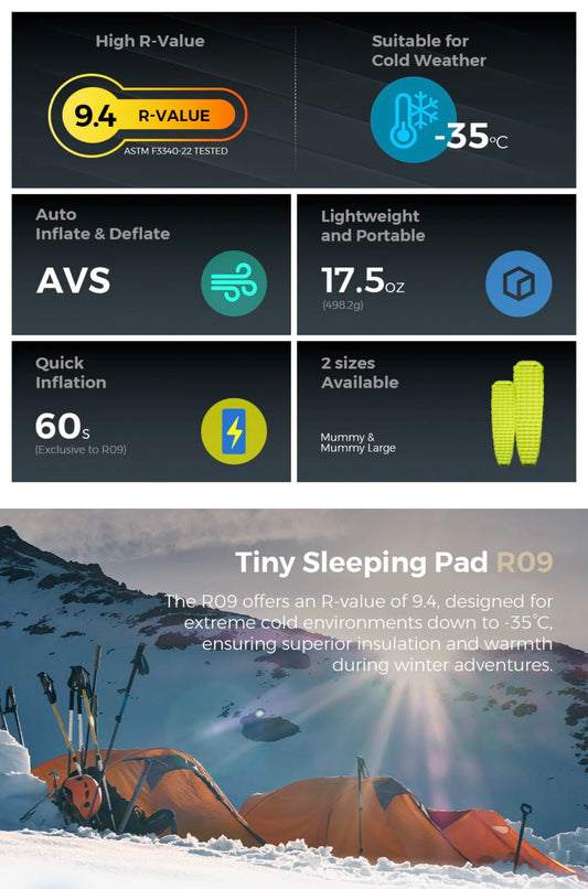 Flextail Tiny Sleeping Pad R09 avs Mummy large (pump inc)