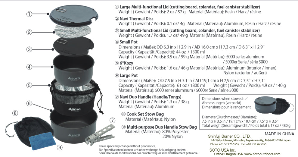 SOTO / NAVIGATOR COOKSET