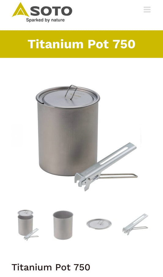 SOTO 750 ml Titanium Pot