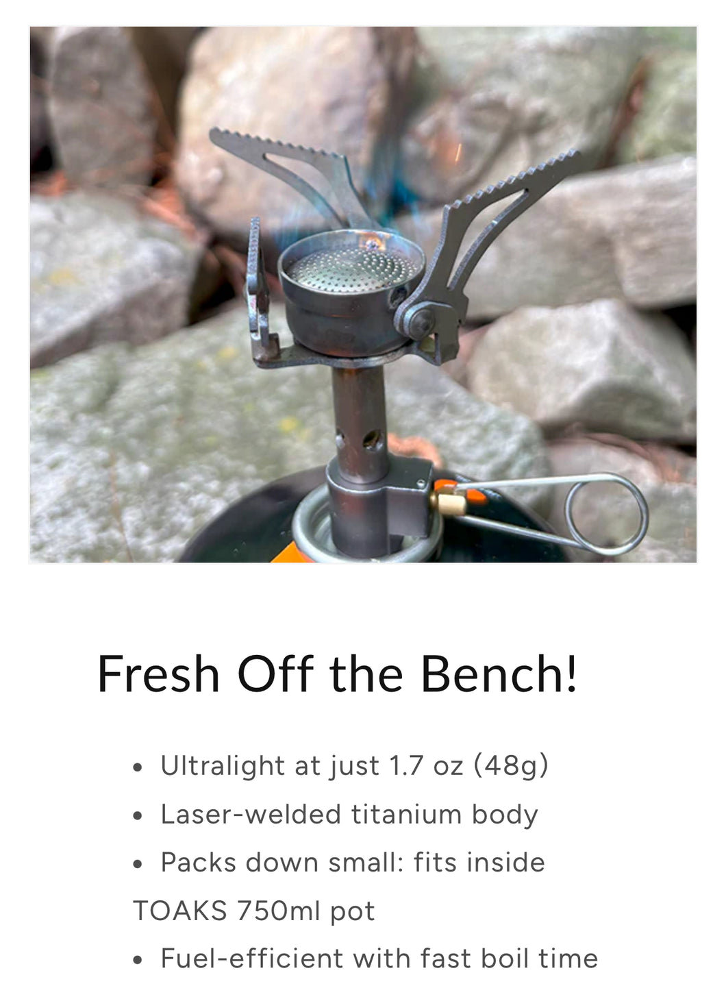 TOAKS Titanium Backpacking Stove