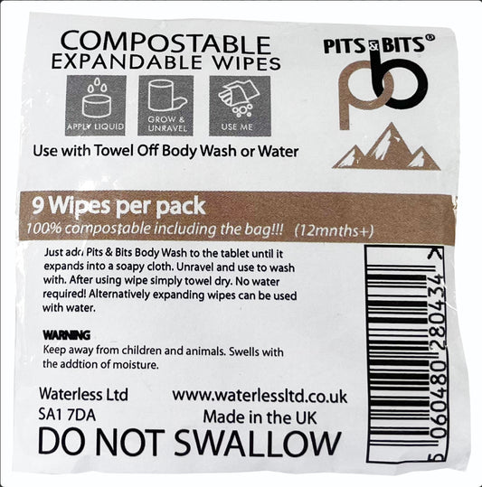 Pits & Bits - Expanding wipes 9pk