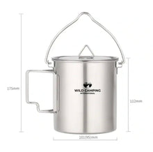 Load image into Gallery viewer, Wild Camping International Stainless Steel 750 ml Cooking / Hanging pot
