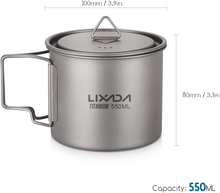 Load image into Gallery viewer, LIXADA 550ML TITANIUM COOK POT
