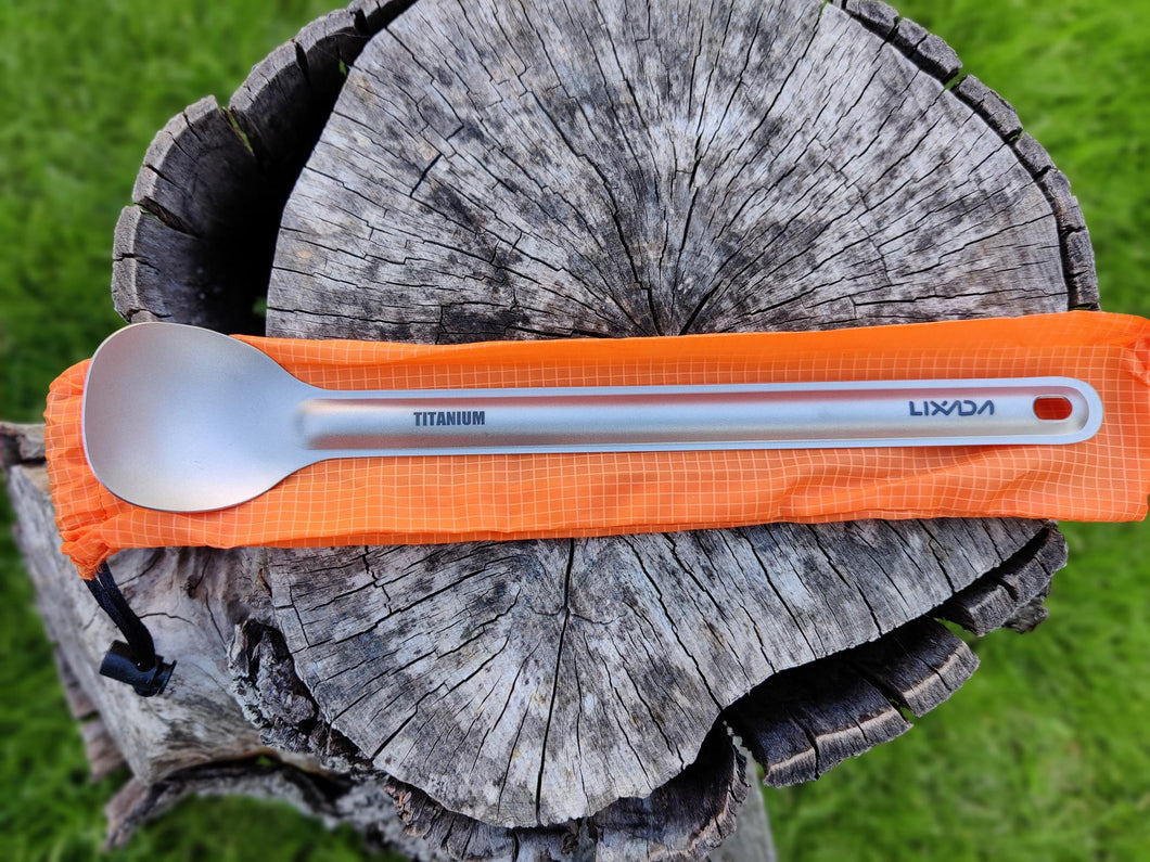Lixada Titanium long handled spoon